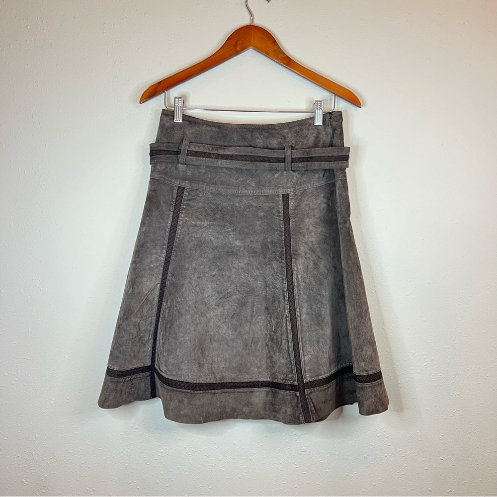 Vintage Promod Women’s Midi Suede Brown Belt Skirt Size Small